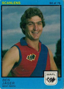 1982 Scanlens WAFL #64 Ben Jager Front